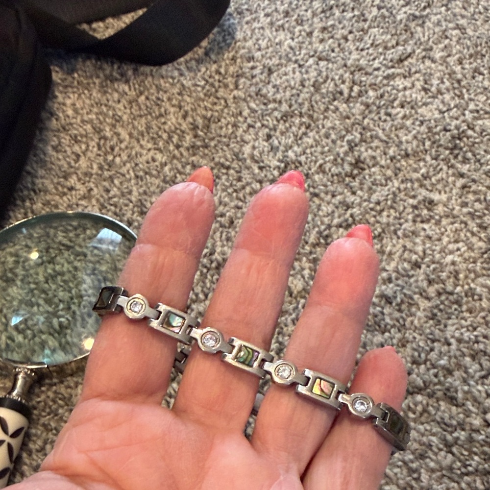 Silver Bracelet with Gem Accents
